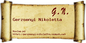 Gerzsenyi Nikoletta névjegykártya