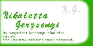 nikoletta gerzsenyi business card